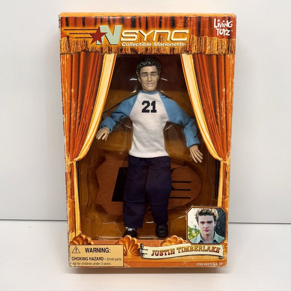 Vtg 2000 NSYNC Justin Timberlake Doll Marionette Action Figure Living Toyz - New